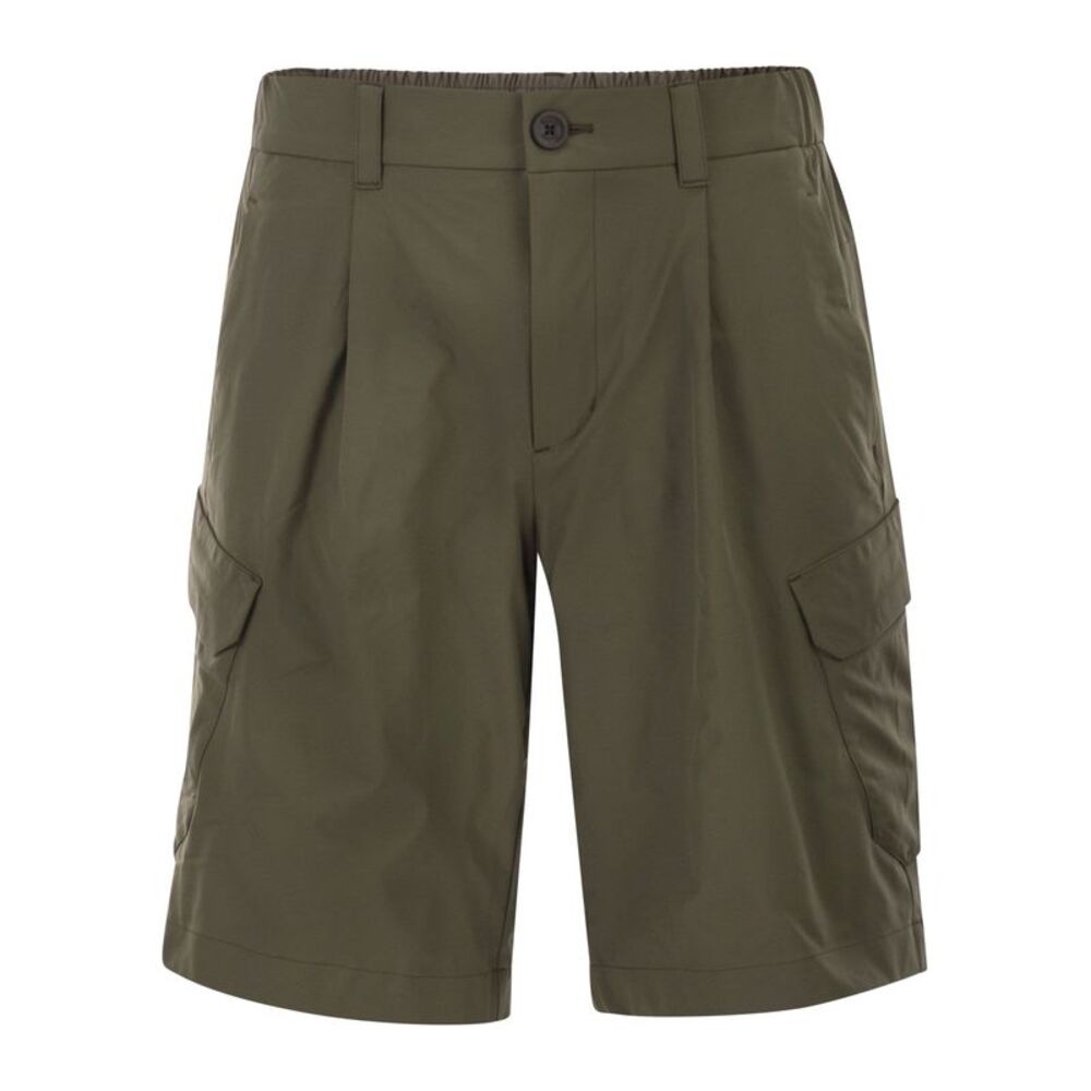Herno Men Technical Fabric Cargo Bermuda Shorts